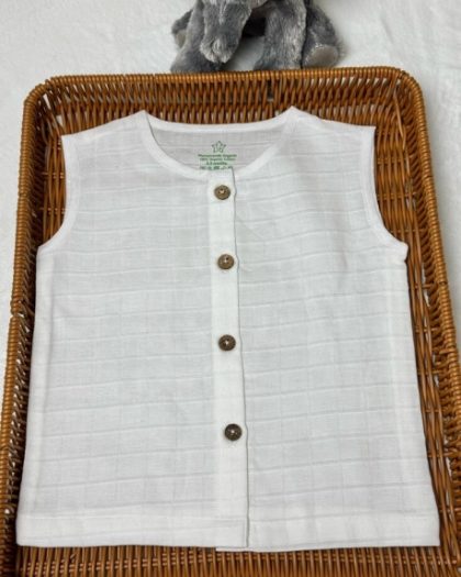 Organic cotton muslin unisex Jabla - Solid White