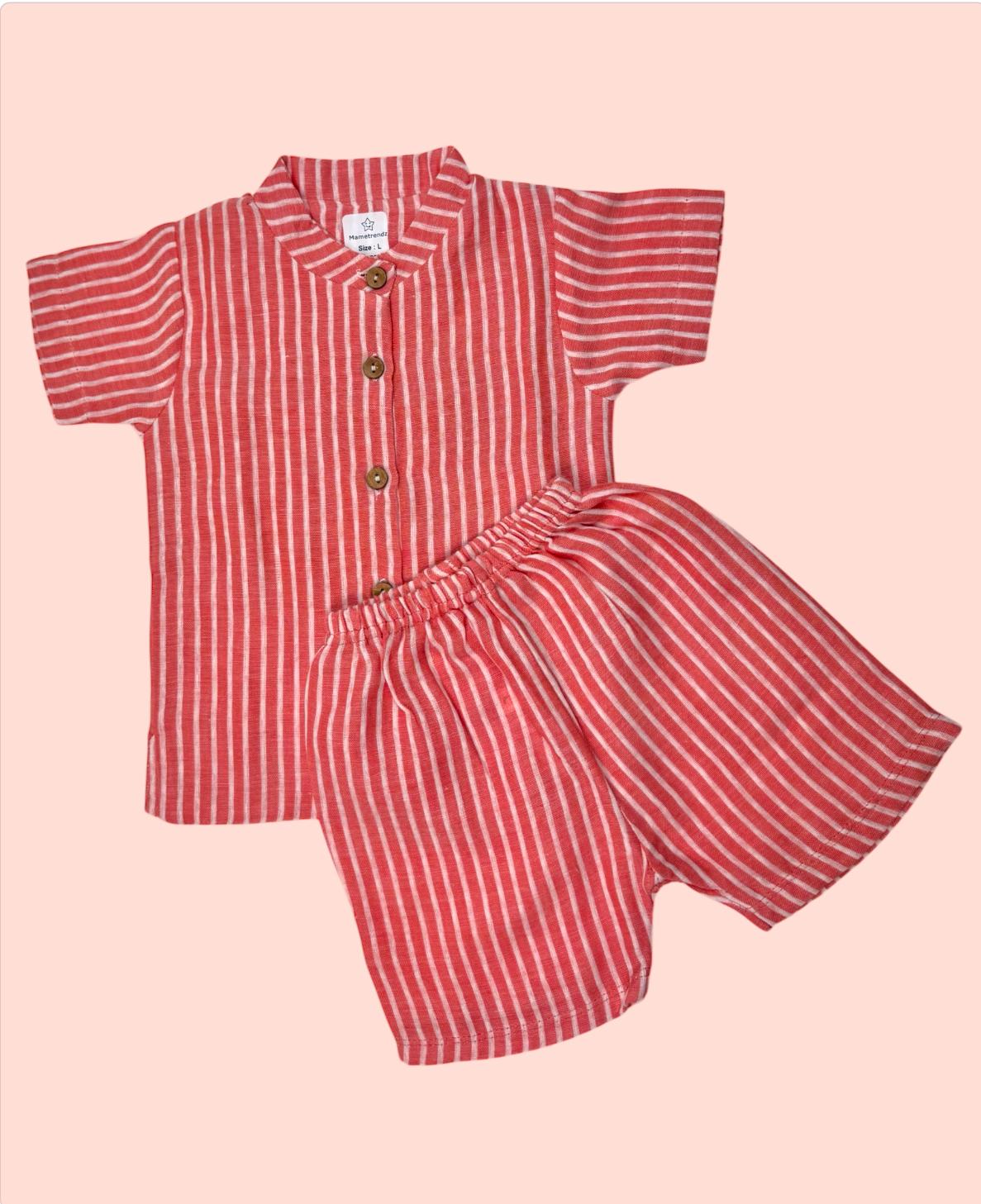 Shirt and Short Set- Brick Red