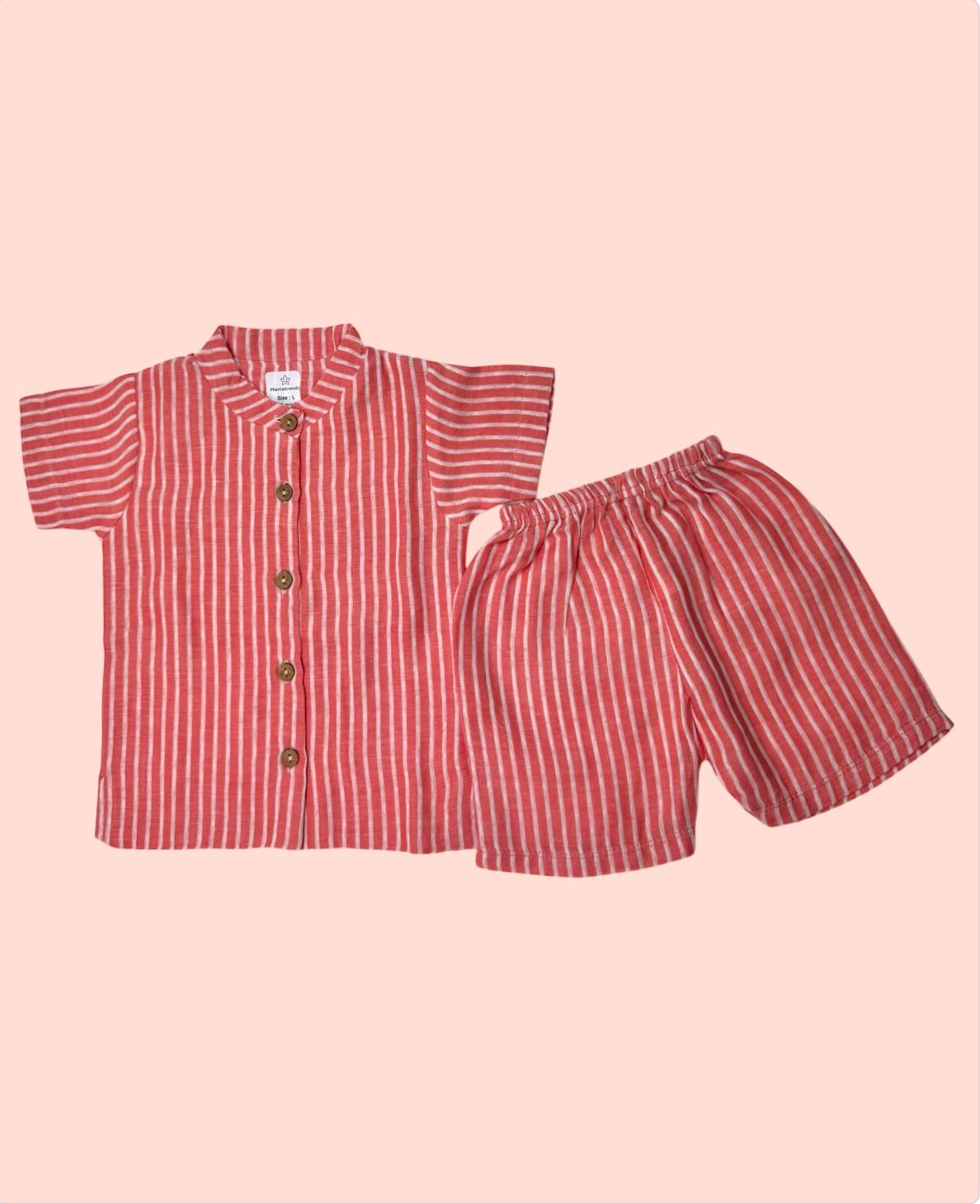 Shirt and Short Set- Brick Red - Image 2