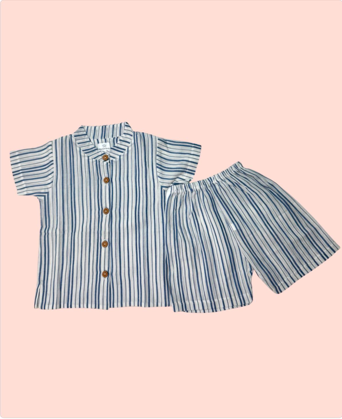 Shirt and Shorts Set- Blue - Image 2