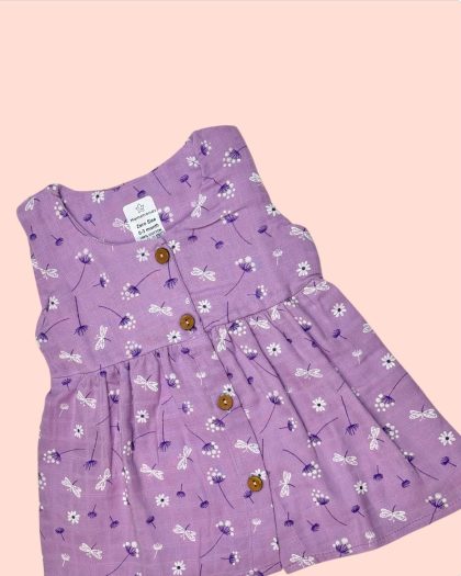 Sleeveless Frock- Purple flower