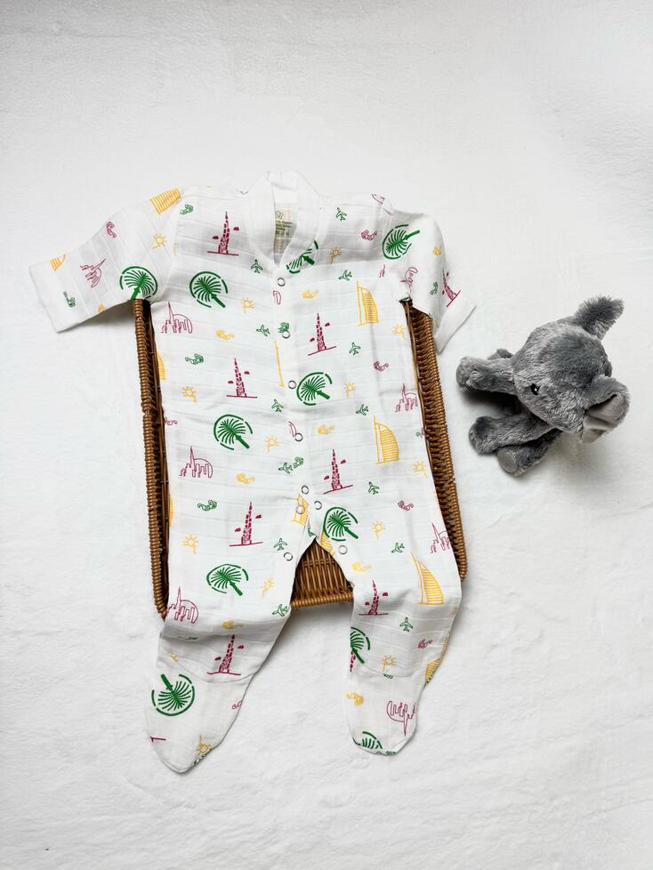 Organic Cotton Muslin Unisex Romper- DXB - Image 3