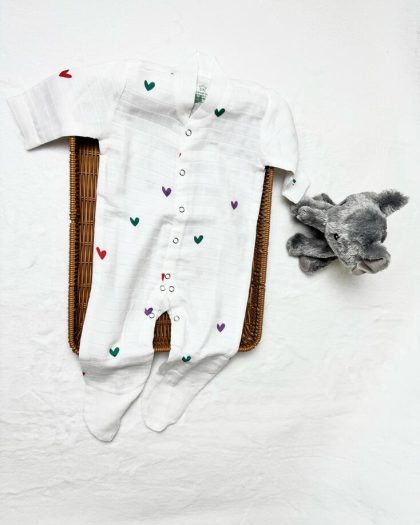 Organic Cotton Unisex Romper- Heart