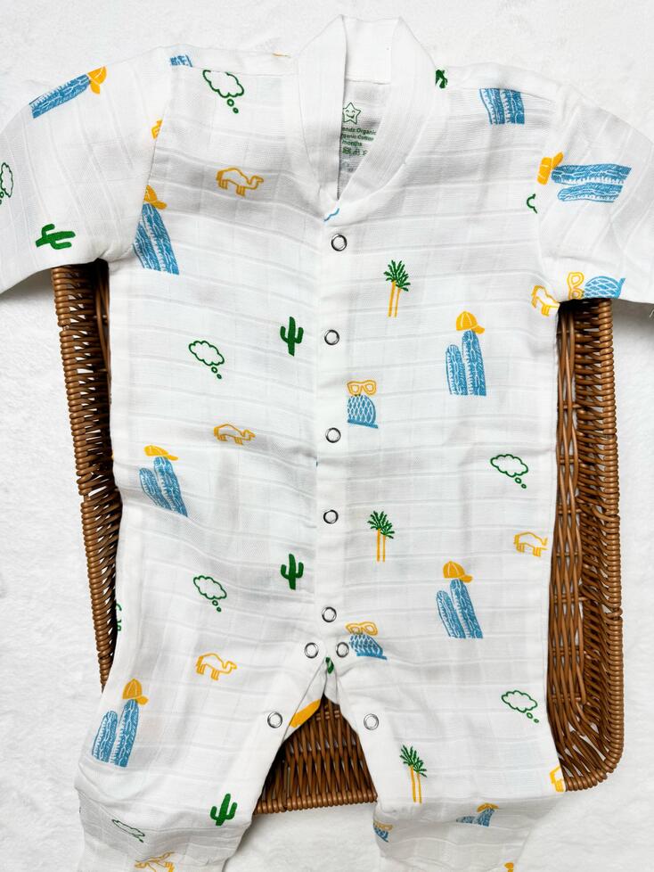 Organic Cotton Muslin Unisex Romper- AUH - Image 3