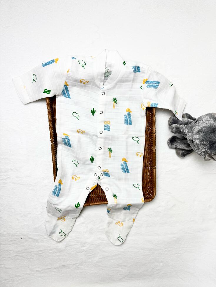 Organic Cotton Muslin Unisex Romper- AUH - Image 2