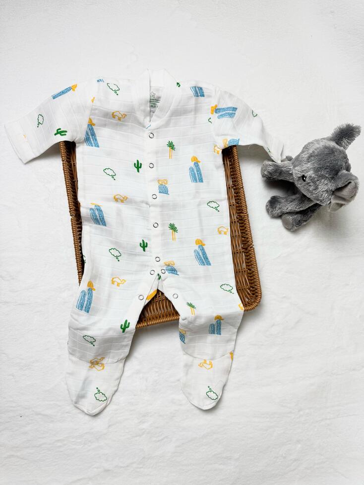 Organic Cotton Muslin Unisex Romper- AUH