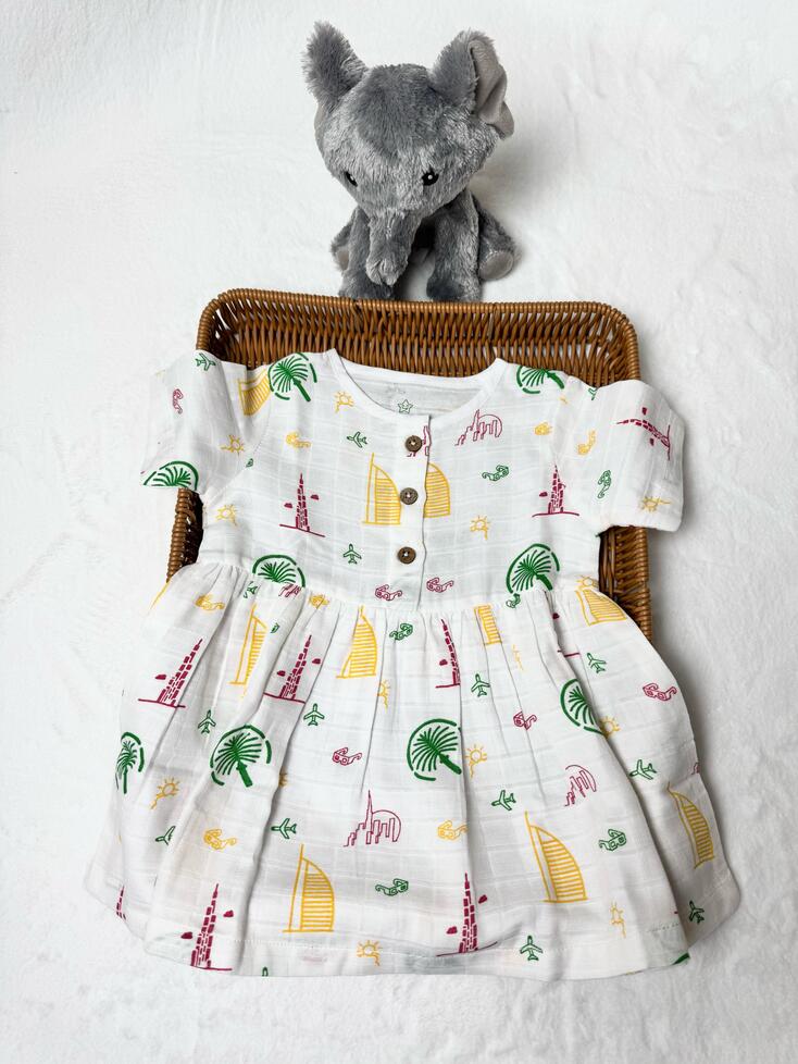 Organic Cotton Muslin frock- DXB