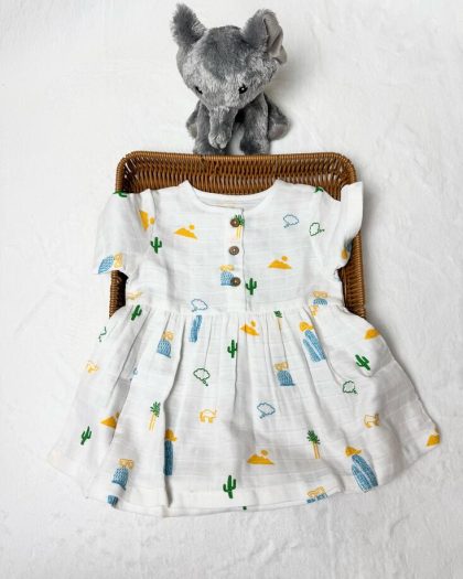 Organic Cotton Muslin frock- AUH