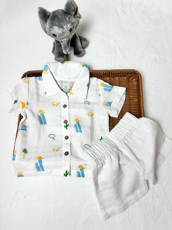 Organic Cotton Shirt and Short Set- AUH - Image 3