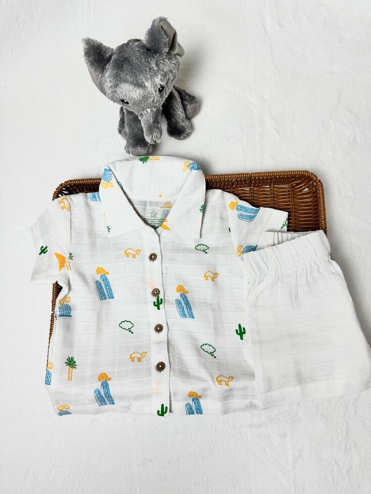 Organic Cotton Shirt and Short Set- AUH - Image 2