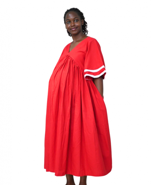 Red V Empire Bodice Maternity ..