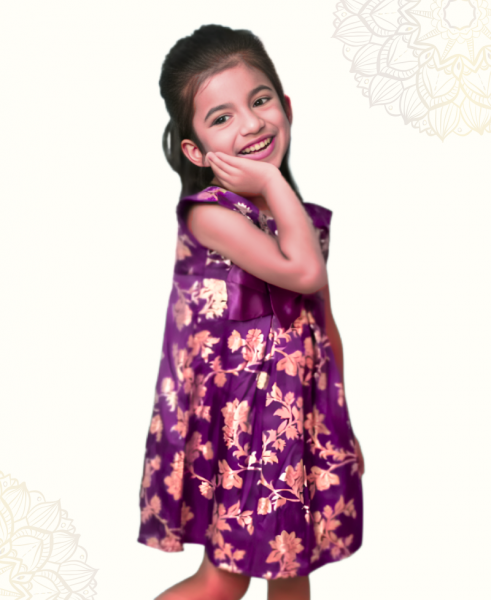Purple Brocade Frock